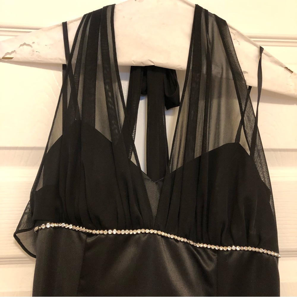 Black halter formal gown